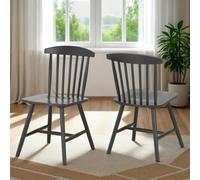 Seconique Emery Chairs Priced Per Pair Solid Pine In Dark Grey