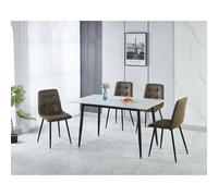 Seconique Fenton Dining Set (4 Chairs) in Olive Seconique Olive