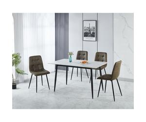 Seconique Fenton Dining Set (4 Chairs) in Olive Seconique Olive