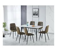 Seconique Fenton Dining Set (6 Chairs) in Olive Seconique Olive
