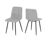 Seconique Fenton Indoor Dining Chair (Pack Of 4) - L54 X W44 X H86.5 Cm - Light Grey Fabric