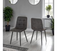 Seconique Fenton Pair Of Chairs Dark Grey Suede Fabric Box Of 2