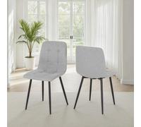 Seconique Fenton Pair Of Chairs Light Grey Fabric Box Of 2