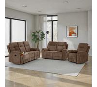 Seconique Guildford 3+2+1 Recliner Suite - Antelope Brown Fabric