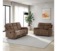 Seconique Guildford 3+2 Recliner Suite - Antelope Brown Fabric