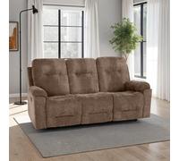 Seconique Guildford 3 Seater Recliner Sofa - Antelope Brown Fabric