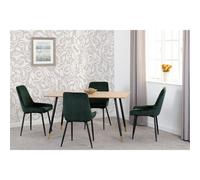 Seconique Hamilton Medium Dining Set with Avery Chairs in Green Seconique Green