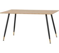 Seconique Hamilton Dining Table Medium Oak Effect Black Legs