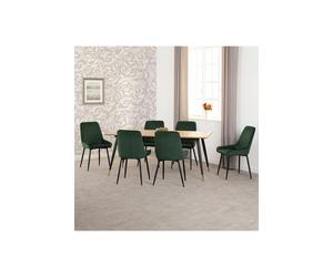 Seconique Hamilton Large Dining Set with Avery Chairs in Green Seconique Green