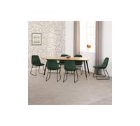 Seconique Hamilton Large Dining Set with Lukas Chairs in Green Seconique Green