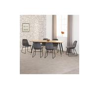 Seconique Hamilton Large Dining Set with Lukas Chairs in Grey Seconique Grey