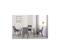 Hamilton Medium Dining Set with Avery Chairs Seconique Grey One Size