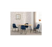 Seconique Hamilton Medium Dining Set with Lukas Chairs in Blue Seconique Blue