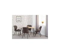 Seconique Hamilton Medium Dining Set with Quebec Chairs in Brown Seconique Brown