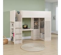 Seconique Jupiter High Sleeper Bed Storage Frame In White And Grey 2 Man Delivery