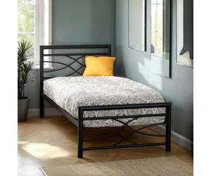 Seconique Kelly 3Ft Single Black Metal Bed Frame