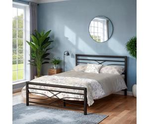 Seconique Kelly 4'6 Double Black Metal Bed Frame
