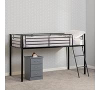Seconique Kora Mid Sleeper Metal Bed Frame In Black Finish Fits 3Ft Single Mattress