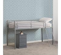 Seconique Kora Mid Sleeper Metal Bed Frame In Silver Finish Fits 3Ft Single Mattress