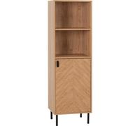 Seconique Leon 1 Door 2 Shelf Cabinet in Medium Oak Effect