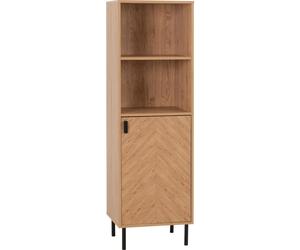 Seconique Leon 1 Door 2 Shelf Cabinet in Medium Oak Effect