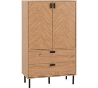 Seconique Leon 2 Door 2 Drawer Cabinet in Medium Oak Effect