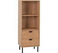 Seconique Leon 2 Drawer 2 Shelf Cabinet in Medium Oak Effect