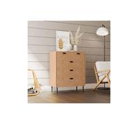 Leon 3+2 Drawer Chest Medium Oak Effect Metal Legs