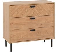 Seconique Leon 3 Drawer Chest - Medium Oak Effect, Brown