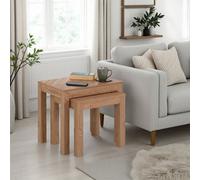 Seconique Leon Nest Of 2 Tables-Medium Oak Effect