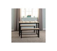 Seconique Lincoln 1+2 Dining Bench Set in Light Oak Seconique Light Oak