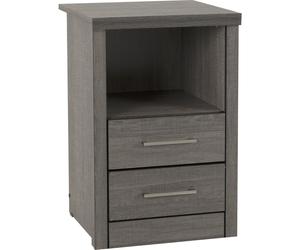 Seconique Lisbon 2 Drawer Bedside in Black Wood Grain