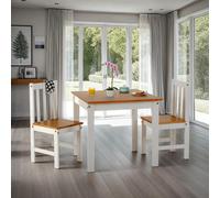 Seconique Ludlow 1+2 Dining Set - White/Oak Effect, White
