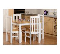 Seconique Ludlow 1+4 Dining Set - White/Oak Effect, White