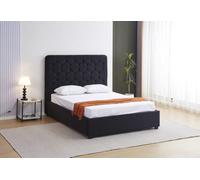 Seconique Madison Double Black Velvet Fabric Bed Frame - Wilko