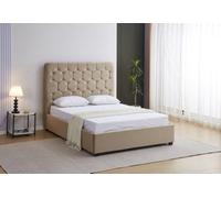 Seconique Madison Double Fawn Velvet Fabric Bed Frame - Wilko