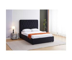 Seconique Madison Ottoman 5' King Size Bed Black Velvet Fabric
