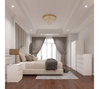 Seconique Malvern 2 Door Wardrobe Bedroom Set - White, White