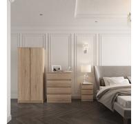 Seconique Malvern 2 Door Wardrobe Bedroom Set - Sonoma Oak Effect, Brown