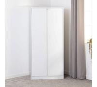 Seconique Malvern 2 Door Wardrobe In White Finish Hanging Rail And Shelf