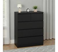 Seconique Malvern 3+2 Drawer Chest - Black Seconique Black