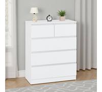 Seconique Malvern 3+2 Drawer Chest - White Seconique White