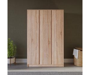 Seconique Malvern 3 Door Wardrobe In Sonoma Oak Effect Finish Hanging Rail And Shelving