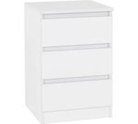 Seconique Malvern 3 Drawer Bedsides Table (PAIR) White