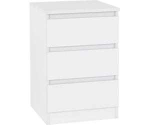 Seconique Malvern 3 Drawer Bedsides Table (PAIR) White