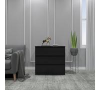 Seconique Malvern 3 Drawer Chest - Black, Black