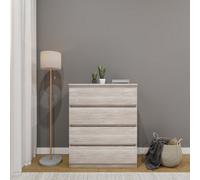 Seconique Malvern 4 Drawer Chest In Beige Urban Snow Finish Recessed Handles