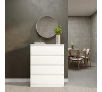 Seconique Malvern 4 Drawer Chest - White, White