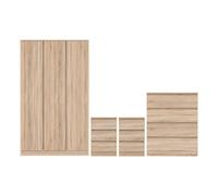 Seconique Malvern 4 Piece Bedroom Set with 3 Door Triple Wardrobe - Sonoma Oak