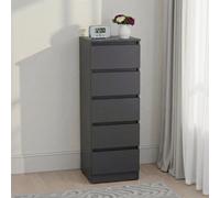 Seconique Malvern 5 Drawer Narrow Chest - Grey Seconique Grey